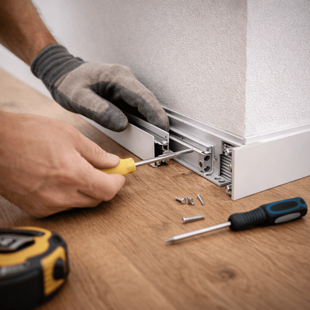 Монтаж теневого плинтуса — процесс работы